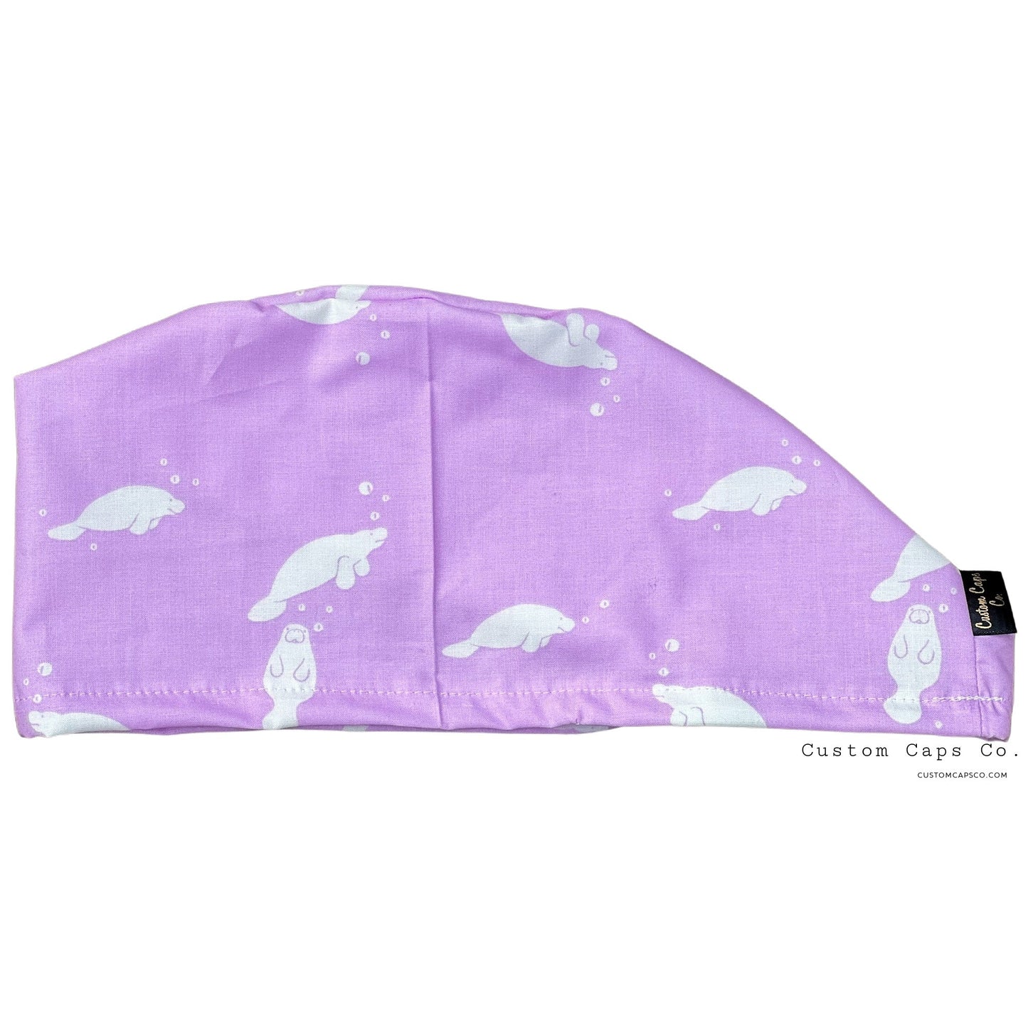 Manatees on lilac | Modified Bouffant - Custom Caps Co. 