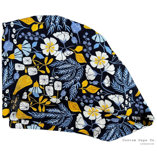 Bee Florals on Navy | Pixie - Custom Caps Co. 